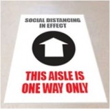 Social Distancing Floor Graphics - One Way Aisle