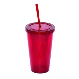 500 ml. 17 oz. Double Walled Tumbler With Straw