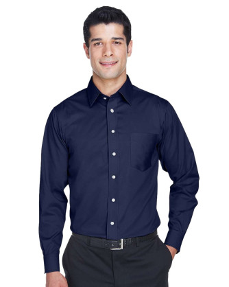 Men's Solid Stretch Twill Woven Dress Shirt