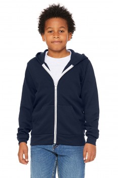 Youth Poly-Cotton Fleece Full Zip Hoodie