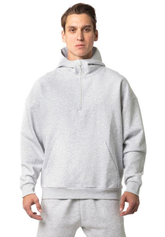 Unisex Drop Shoulder 1/2 Zip Hoodie