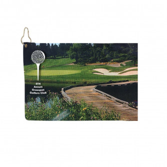 Sublimated Microfiber Towel with Hook, 1 Side (12x18)