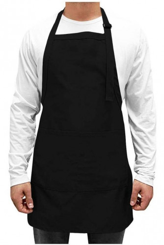 Twill Imported Bib Apron with 2 Pockets (25x28)