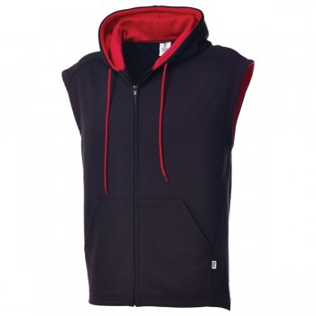 Two Tone Hooded Open Bottom Vest