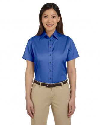  Ladies' Easy Blend™ Short-Sleeve Twill Shirt