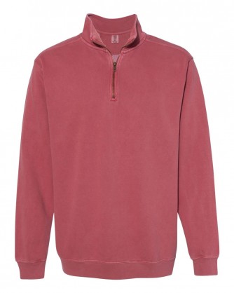 Garment-Dyed Quarter Zip Sweatshirt