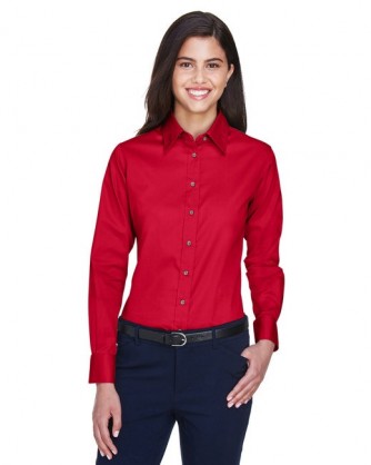 Ladies Long Sleeve Twill Shirt with Stain Release