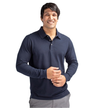 Men's Eco Tri-Blend Pique Long Sleeve Polo