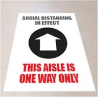 Social Distancing Floor Graphics - One Way Aisle