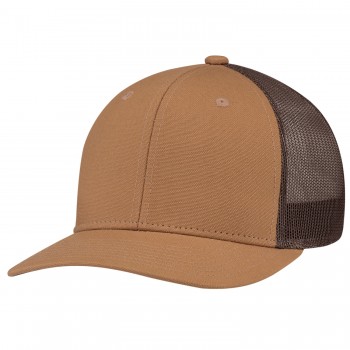 6 Panel Constructed Pro-Round Duck Canvas Cap with Mesh Back