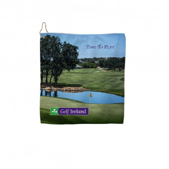 Sublimated Microfiber Golf Towel with Hook, 1 Side (15x15)