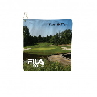 Sublimated Microfiber Shammy Golf Towel with Hook, 1 Side (15x15)