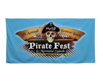 Sublimated Microfiber Beach Towel, 1 Side (30x60)