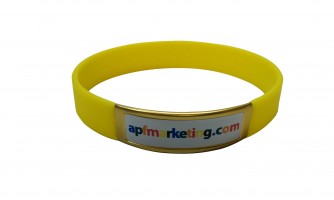Aluminum Plate Silicone Wristbands - Label