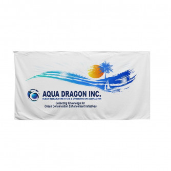 Sublimated Terry Cotton Blend White Beach Towel, 1 Side (30x60)