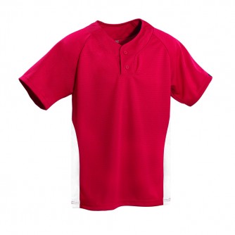 Youth Two Button Short Sleeve Baseball Jersey